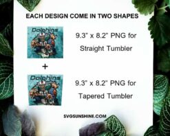 Miami Dolphins 20oz Skinny Tumbler Template PNG, Dolphins Football Tumbler PNG File Digital Download