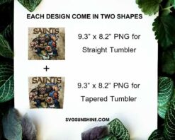 New Orleans Saints 20oz Skinny Tumbler Template PNG, Saints Football Tumbler PNG File Digital Download