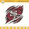 San Francisco 49ers Ripped Claw Machine Embroidery Design File