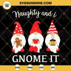 Naughty And I Gnome It SVG, Gnome Christmas SVG PNG DXF EPS Cut Files For Cricut Silhouette
