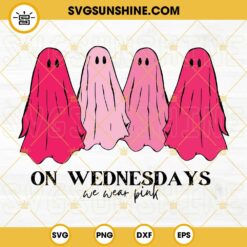On Wednesdays We Wear Pink SVG, Mean Girls Pink Ghost SVG PNG DXF EPS Digital Design