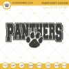 Panthers Paw Embroidery Designs, Panthers Football Embroidery Design File