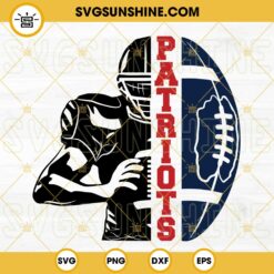 New England Patriots Skull SVG, Patriots Football SVG PNG DXF EPS Cut Files