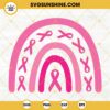 Pink Ribbon Rainbow SVG, Breast Cancer Awareness SVG PNG EPS DXF Vector Cut File Cricut Silhouette