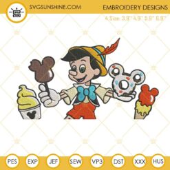 Pinocchio Disneyland Snacks Machine Embroidery Design File