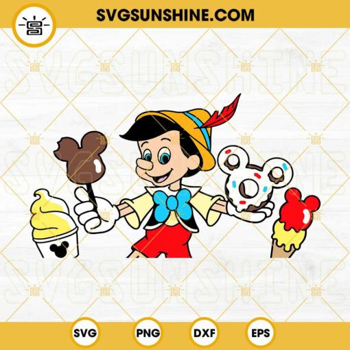 Pinocchio Disneyland Snacks SVG PNG DXF EPS Cricut Silhouette Vector Clipart