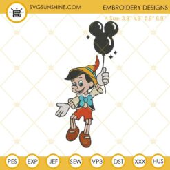 Pinocchio Disneyland Balloon Machine Embroidery Design File