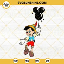 Pinocchio Disneyland Balloon SVG PNG DXF EPS Cricut Silhouette Vector Clipart