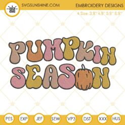 Pumpkin Season Embroidery Designs, Fall Halloween Embroidery Design File