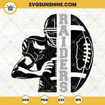 Raiders Football Half Player SVG, Raiders Team SVG, Half Football Half ...