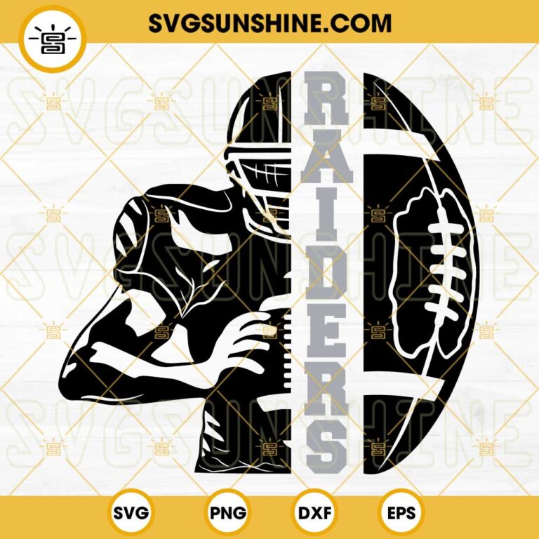 Raiders Football Half Player SVG, Raiders Team SVG, Half Football Half