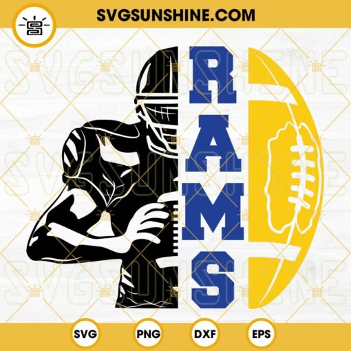 Rams Football Half Player SVG, Rams Team SVG, Half Football Half Player SVG, Football Season SVG