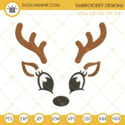 Reindeer Face Embroidery Design File