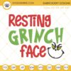 Resting Grinch Face Machine Embroidery Designs