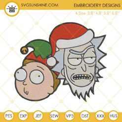 Rick And Morty Christmas Embroidery Design File
