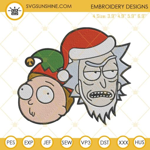 Rick And Morty Christmas Embroidery Design File