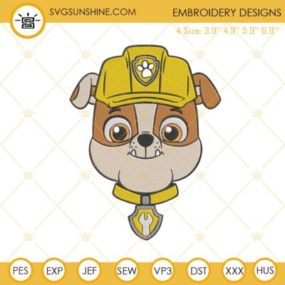 Rubble Paw Patrol Embroidery Design File