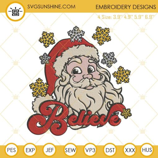 Santa Believe Christmas Embroidery Design File