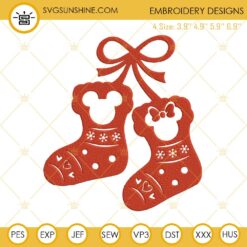 Socks Mouse Heads Christmas Embroidery Design File