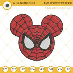 Spiderman Mickey Head Embroidery Design File