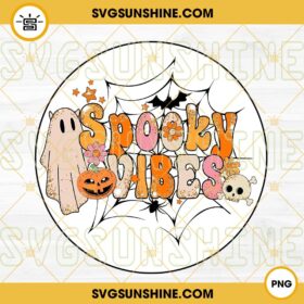 Spooky Vibes SVG, Spooky Mama Halloween SVG, Spooky Vibes Messy Bun SVG