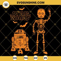 Star Wars Skeletons Halloween SVG, Star Wars Trick Or Treat SVG, Droids Halloween SVG, Baby Yoda Pumpkin SVG