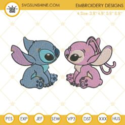 Stitch And Angel Embroidery Designs, Stitch Love Embroidery Design File