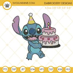 Stitch Birthday Embroidery Designs File