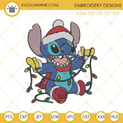 Stitch Christmas Lights Embroidery Design File