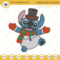 Stitch Snowman Christmas Embroidery Design File