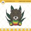 Teddy Bear Smoking Joint Blunt Embroidery Designs, Bear Smoking Weed Embroidery Pattern