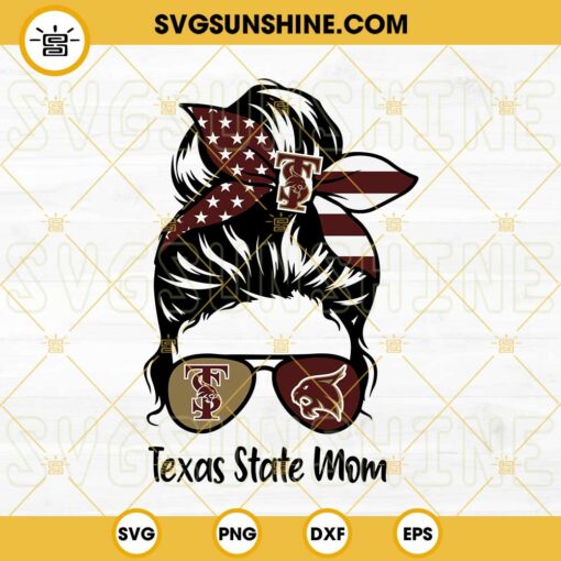 Texas State Mom SVG, Texas State University SVG, Texas State Bobcats Football Mom SVG