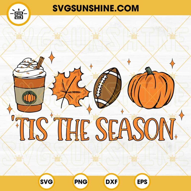 Tis The Season SVG, Coffee Fall Football Pumpkin SVG, Football Lover