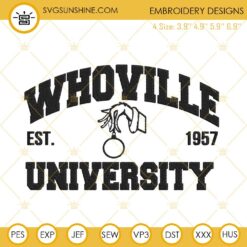 WHOVILLE University Grinch Hand Embroidery Design File