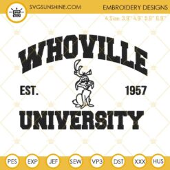 WHOVILLE University The Grinch Max Dog Embroidery Design File