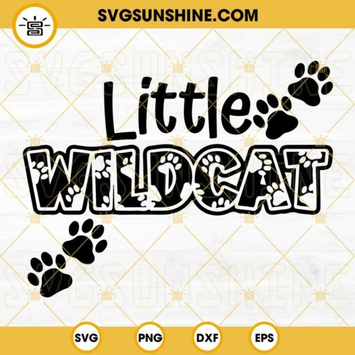 Wildcat SVG, Paw Print SVG, Little Wildcat SVG DXF EPS PNG Cricut
