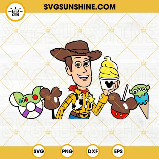 Woody Toy Story Disneyland Snacks SVG PNG DXF EPS Cricut Silhouette Vector Clipart
