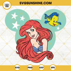 Ariel Disney Princess SVG, The Little Mermaid SVG PNG Designs Silhouette Vector Clipart