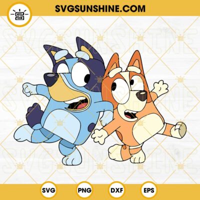 Bluey And Bingo SVG DXF EPS PNG Cricut Silhouette Vector Clipart