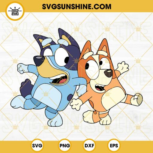 Bluey And Bingo SVG DXF EPS PNG Cricut Silhouette Vector Clipart