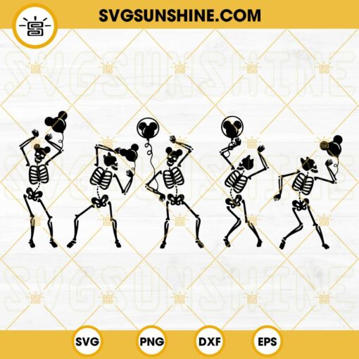 Dancing Skeletons SVG, Skeletons Mickey SVG, Disney Skeletons Halloween SVG