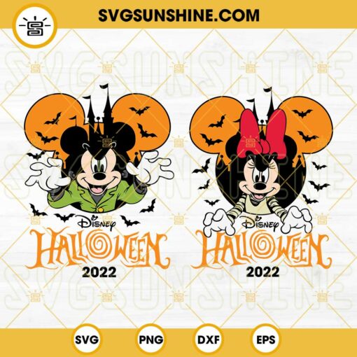 Disney Happy Halloween 2022 SVG Bundle, Mickey And Minnie Happy Halloween SVG, Disney Halloween SVG