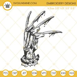 Freddy Krueger Glove Machine Embroidery Design File