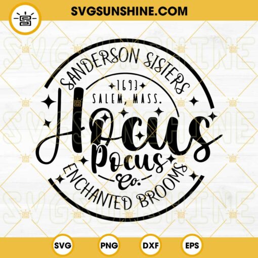 Hocus Pocus Co SVG, Sanderson Sisters Enchanted Brooms SVG, Halloween SVG