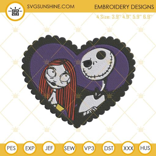Jack And Sally Embroidery Designs Files