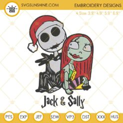 Jack and Sally Embroidery Designs, Nightmare Before Christmas Embroidery Design File
