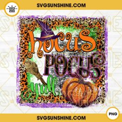 Leopard Hocus Pocus Y’all PNG, Hocus Pocus Pumpkin PNG Digital Download