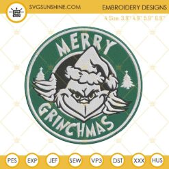 Merry Christmas Grinch Starbucks Coffee Embroidery Design File