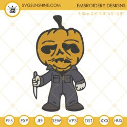 Michael Myers Pumpkin Head Embroidery Design File