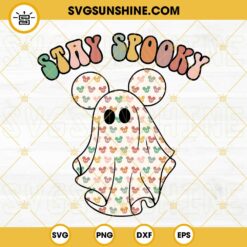 Mickey Ghost Stay Spooky SVG, Mickey Jack Skellington Ghost SVG, Cute Ghost Halloween SVG